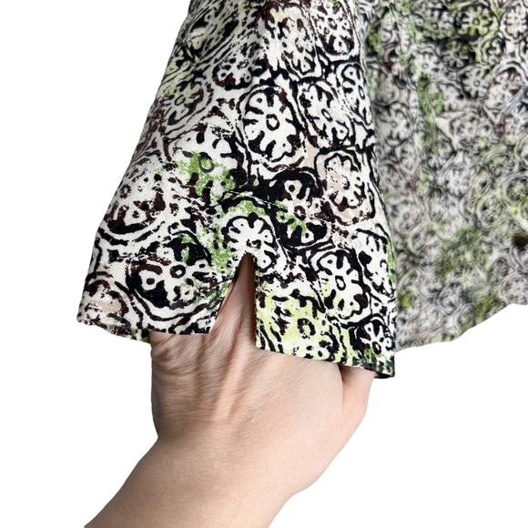 Christopher & Banks Linen Blend Trellis Print Lightweight Jacket - Picture 4 of 13